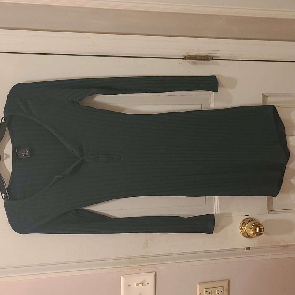 Dark green sweater dress